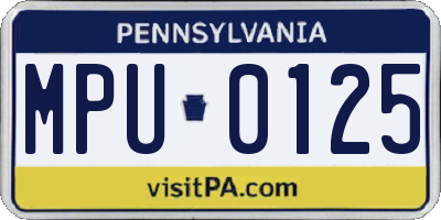 PA license plate MPU0125