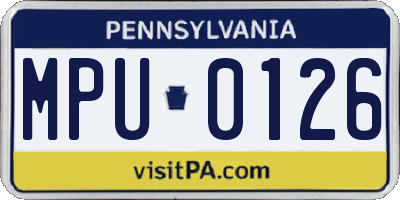 PA license plate MPU0126