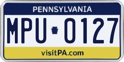 PA license plate MPU0127