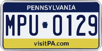 PA license plate MPU0129
