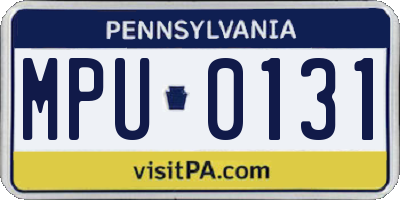 PA license plate MPU0131