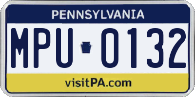PA license plate MPU0132