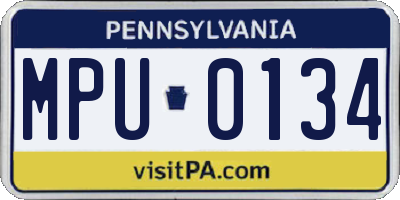 PA license plate MPU0134