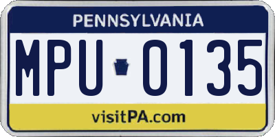 PA license plate MPU0135