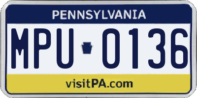 PA license plate MPU0136