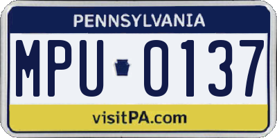 PA license plate MPU0137