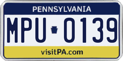 PA license plate MPU0139