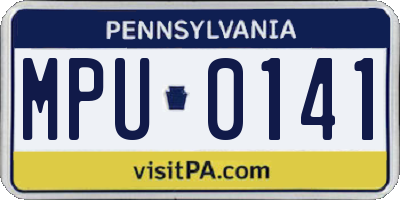 PA license plate MPU0141