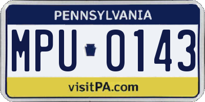 PA license plate MPU0143