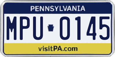 PA license plate MPU0145