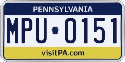 PA license plate MPU0151