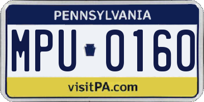 PA license plate MPU0160