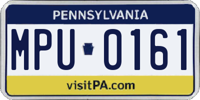 PA license plate MPU0161