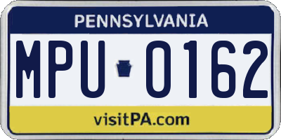 PA license plate MPU0162