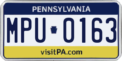 PA license plate MPU0163