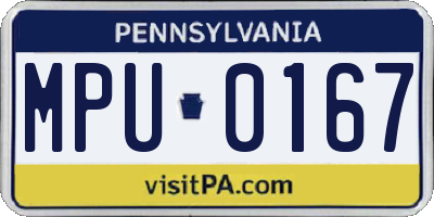 PA license plate MPU0167