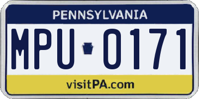 PA license plate MPU0171
