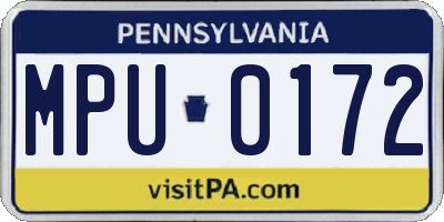 PA license plate MPU0172