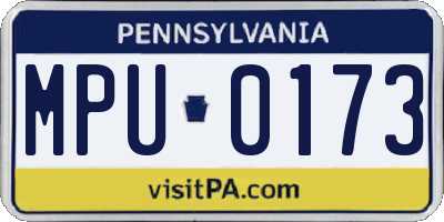PA license plate MPU0173
