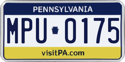 PA license plate MPU0175