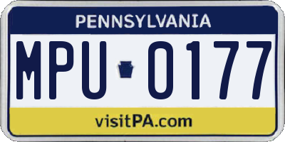 PA license plate MPU0177