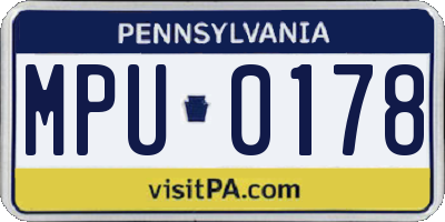 PA license plate MPU0178
