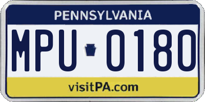 PA license plate MPU0180