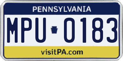 PA license plate MPU0183