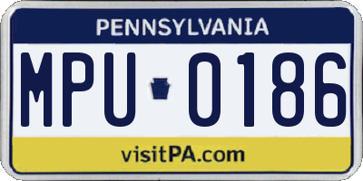 PA license plate MPU0186