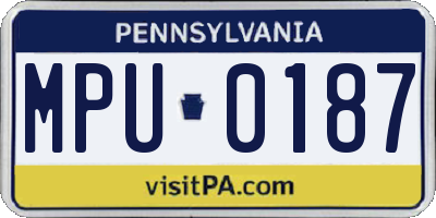 PA license plate MPU0187
