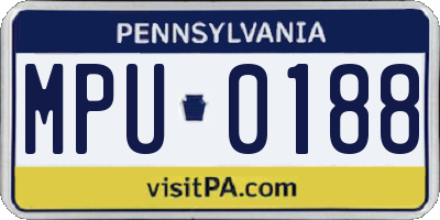 PA license plate MPU0188