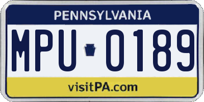 PA license plate MPU0189