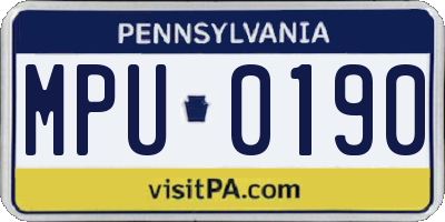 PA license plate MPU0190