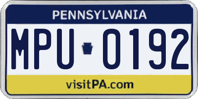 PA license plate MPU0192