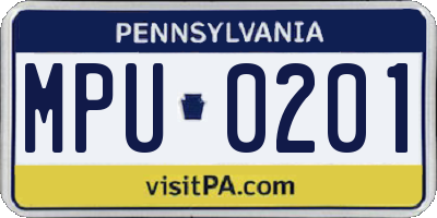 PA license plate MPU0201