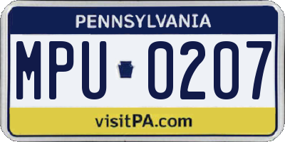 PA license plate MPU0207