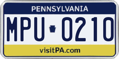 PA license plate MPU0210