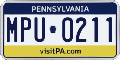 PA license plate MPU0211