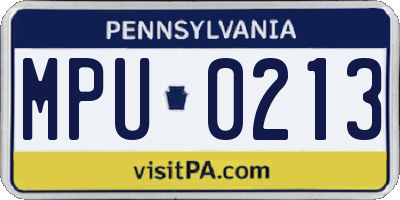 PA license plate MPU0213