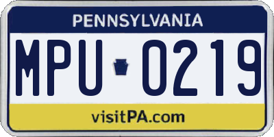PA license plate MPU0219