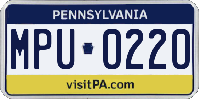 PA license plate MPU0220