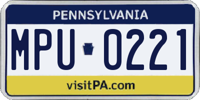 PA license plate MPU0221