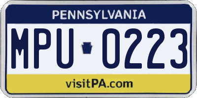 PA license plate MPU0223
