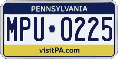 PA license plate MPU0225