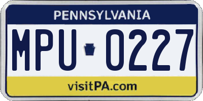 PA license plate MPU0227