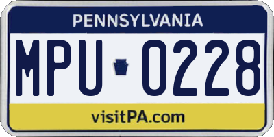 PA license plate MPU0228