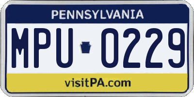 PA license plate MPU0229