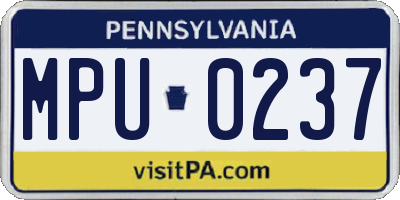 PA license plate MPU0237