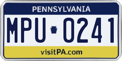 PA license plate MPU0241