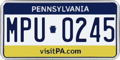 PA license plate MPU0245